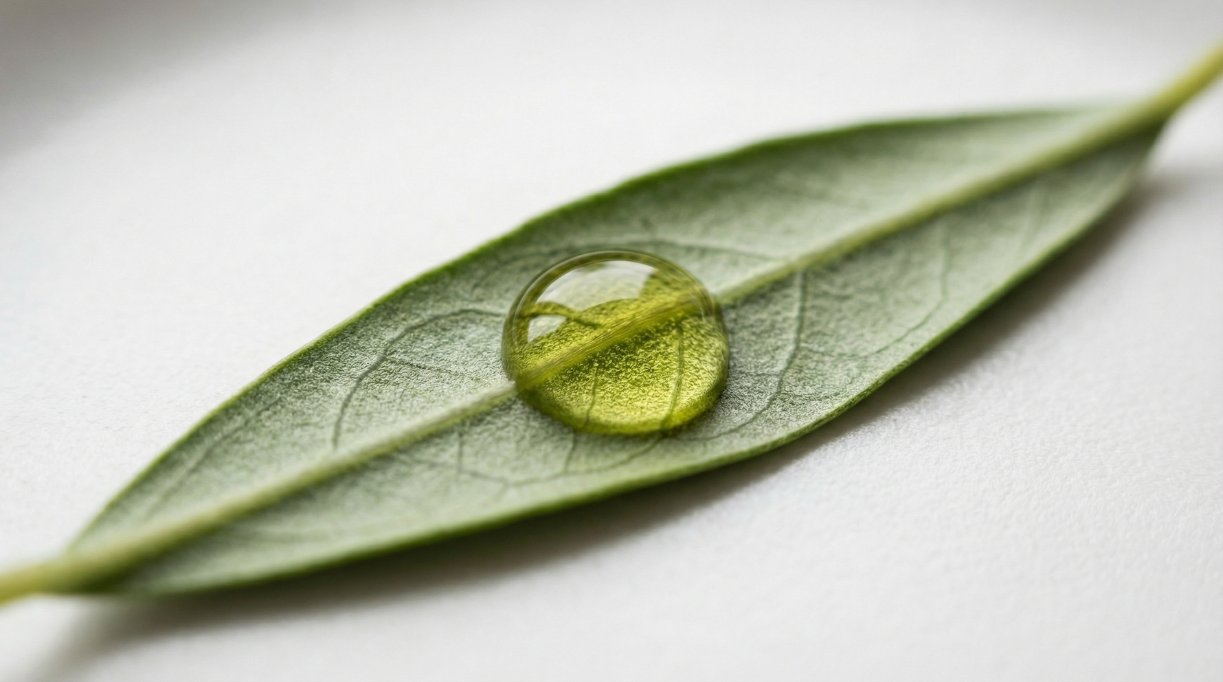 Olive leaf extract on an olive leaf