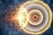 Antioxidants protecting a healthy cell from free radicals and the damage that free radicals cause